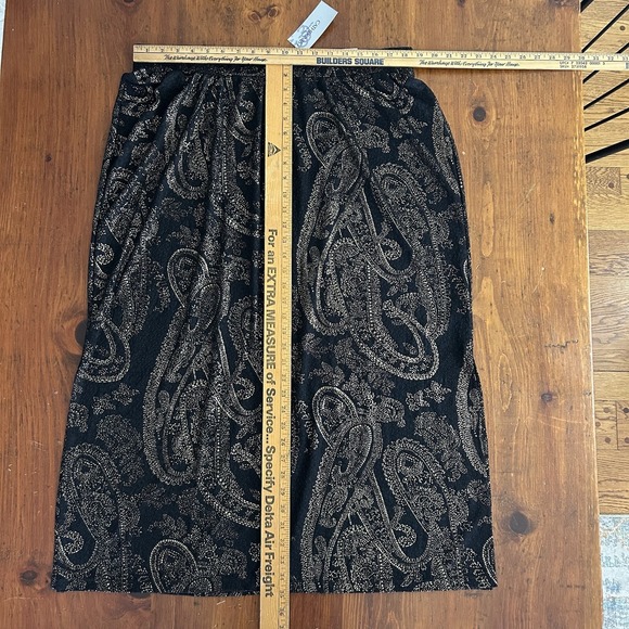 CATHERINES New Black Metallic Gold MAXI SKIRT 1X 18 20 Whimsigoth Witchy Sparkle - Picture 5 of 16